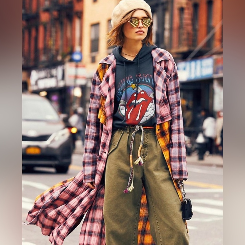 We The Free Bold Purple and Orange Lightweight Duster